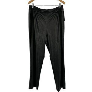 NWT Caroline Rose Skinny Pants Plus Size 2X Black Faux Leather Pull On Casual